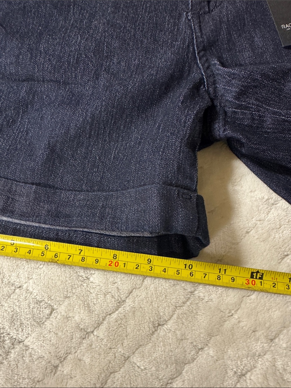 Rachel Zoe Navy Denim-Style Cuffed Shorts - Picture 13 of 15